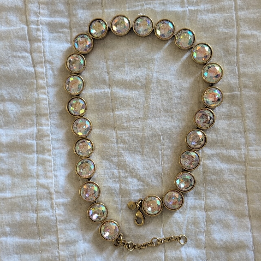 J.Crew Brulee Iridescent Crystal Statement Necklace